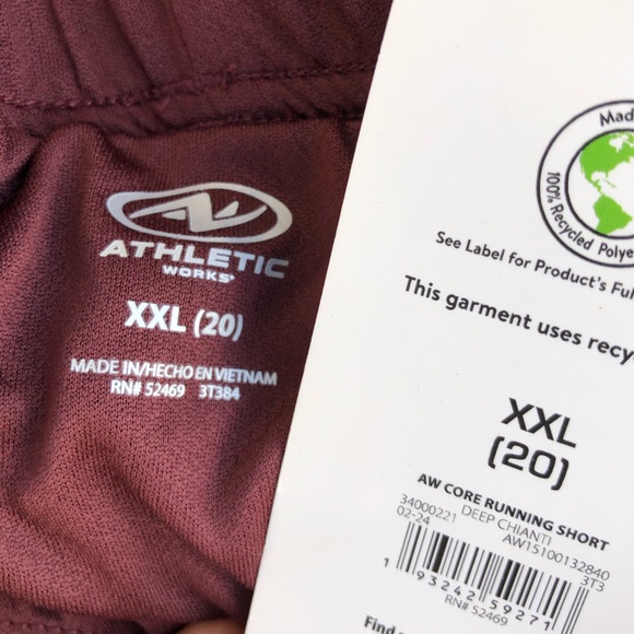 Athletic Works Core Women Running Shorts Deep Chianti Side Pockets Size XXL(20) - Picture 10 of 14